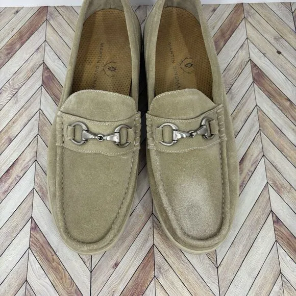Martin Dingman Beige Suede Leather Horse Bit Dress Comfort Loafer Men’s Sz 11