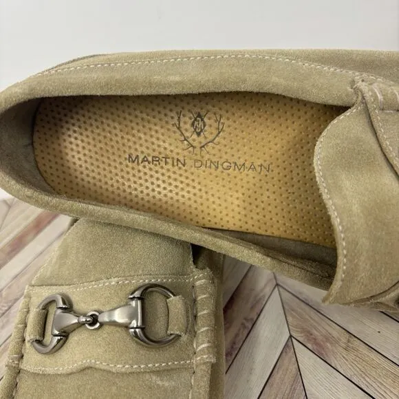 Martin Dingman Beige Suede Leather Horse Bit Dress Comfort Loafer Men’s Sz 11