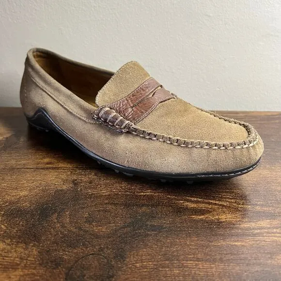 Martin Dingman Penny Loafers 9 M Countrywear Tan Comfort Leather Preppy Mocs
