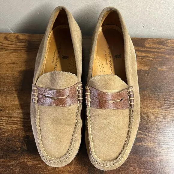 Martin Dingman Penny Loafers 9 M Countrywear Tan Comfort Leather Preppy Mocs