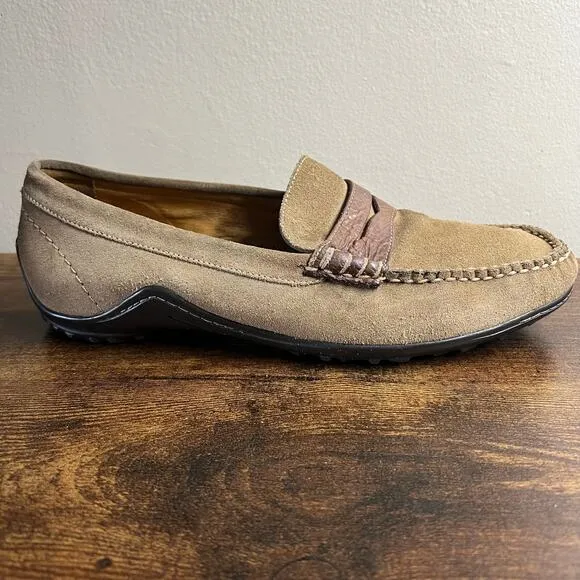 Martin Dingman Penny Loafers 9 M Countrywear Tan Comfort Leather Preppy Mocs