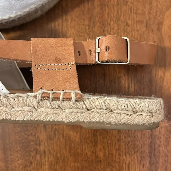 Matt Bernson Toro White LEATHER Espadrilles  Size 8