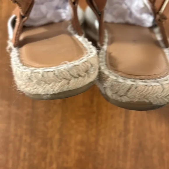 Matt Bernson Toro White LEATHER Espadrilles  Size 8