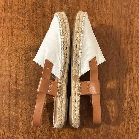 Matt Bernson Toro White LEATHER Espadrilles  Size 8