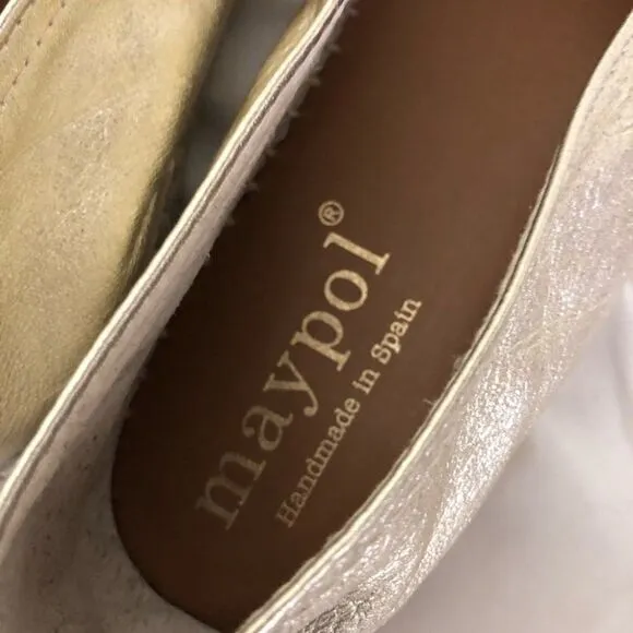 Maypol Selena gold leather espadrilles