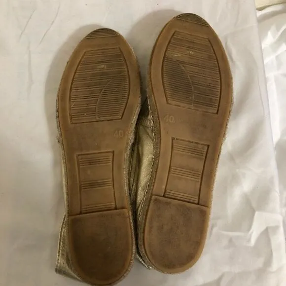 Maypol Selena gold leather espadrilles
