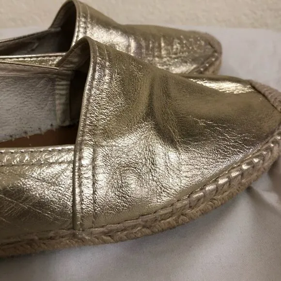 Maypol Selena gold leather espadrilles