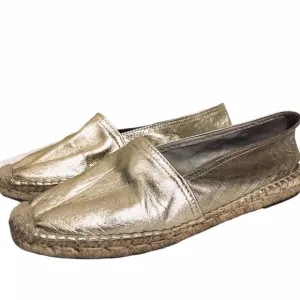 Maypol Selena gold leather espadrilles
