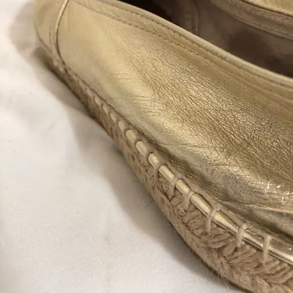 Maypol Selena gold leather espadrilles