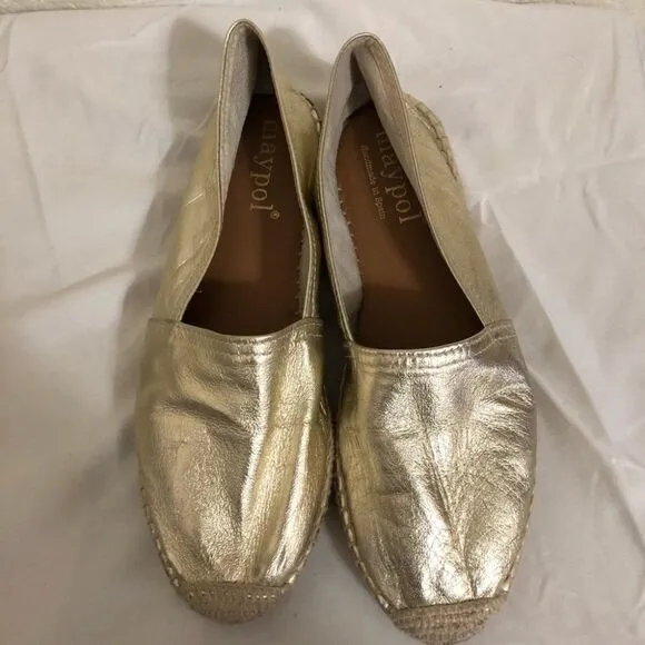 Maypol Selena gold leather espadrilles