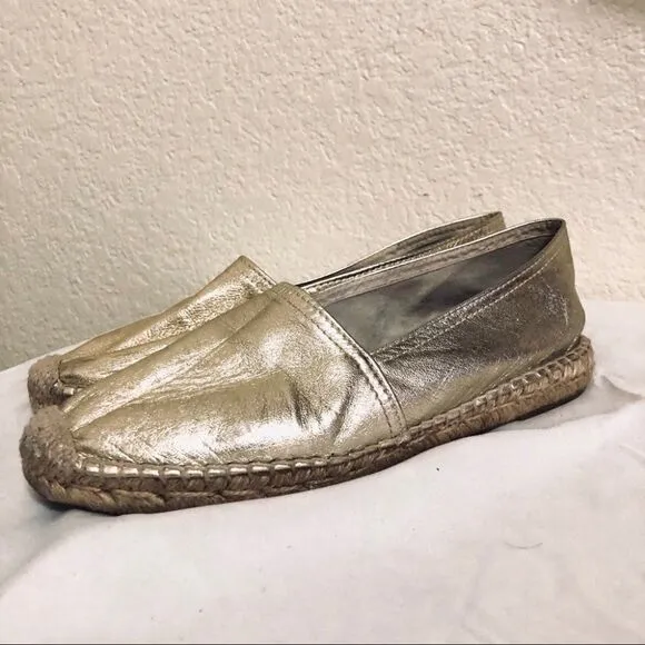 Maypol Selena gold leather espadrilles