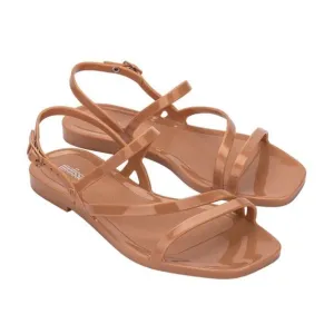 Melissa Jelly Flats Strappy Sandals Essential Classy 33409 Beige Size 8
