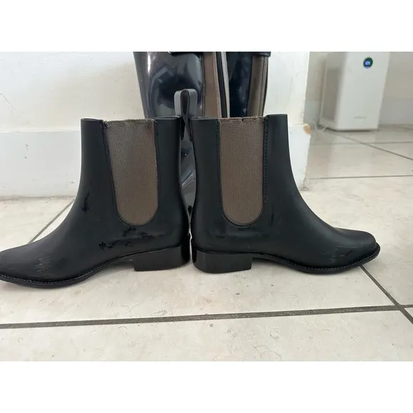 Melissa Riding Rain Boots Sz 5 33/34 Chelsea Ankle Tall Riding Equestrian Black
