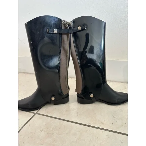 Melissa Riding Rain Boots Sz 5 33/34 Chelsea Ankle Tall Riding Equestrian Black