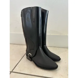 Melissa Riding Rain Boots Sz 5 33/34 Chelsea Ankle Tall Riding Equestrian Black