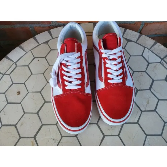 Men Size 12 VANS Old Skool Bolt Red VN0009Q56RT Rare Classic Suede