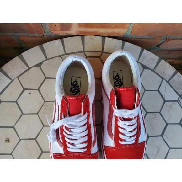 Men Size 12 VANS Old Skool Bolt Red VN0009Q56RT Rare Classic Suede