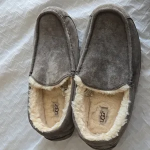 Men UGG Grey Suede LEATHER Loafers Comfort Cozy Loafers Shoes