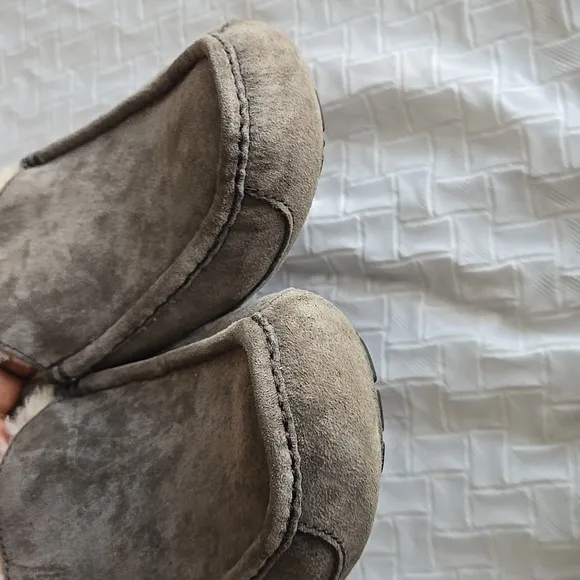 Men UGG Grey Suede LEATHER Loafers Comfort Cozy Loafers Shoes