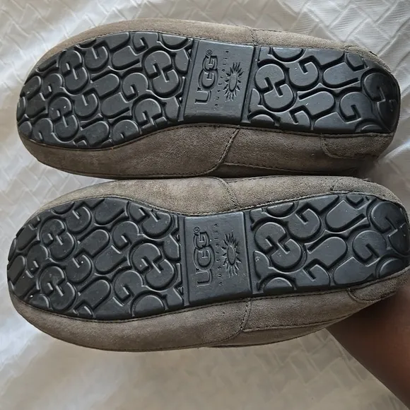 Men UGG Grey Suede LEATHER Loafers Comfort Cozy Loafers Shoes