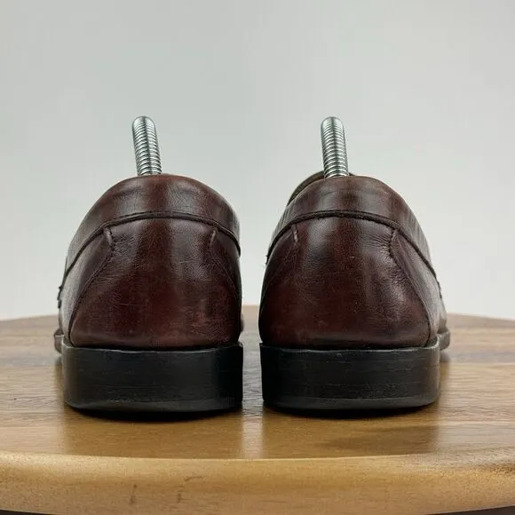 Mens Allen Edmonds Cavanaugh Brown Leather Comfort Penny Loafers Size 9.5‎ E