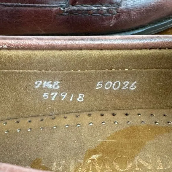 Mens Allen Edmonds Cavanaugh Brown Leather Comfort Penny Loafers Size 9.5‎ E
