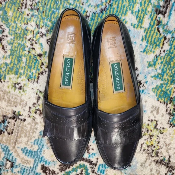 Men's Black Cole Haan Flex Comfort Leather Dresswear Loafers, Size 11N