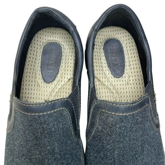Mens Born Sawyer Gray Flannel And Leather Slip On Loafers Size 12 ‎ Comfort