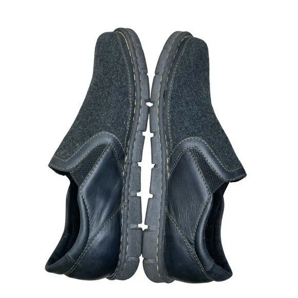 Mens Born Sawyer Gray Flannel And Leather Slip On Loafers Size 12 ‎ Comfort