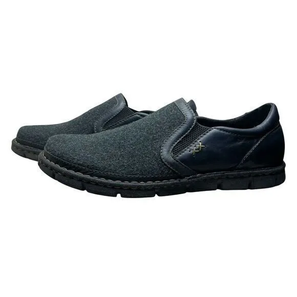 Mens Born Sawyer Gray Flannel And Leather Slip On Loafers Size 12 ‎ Comfort