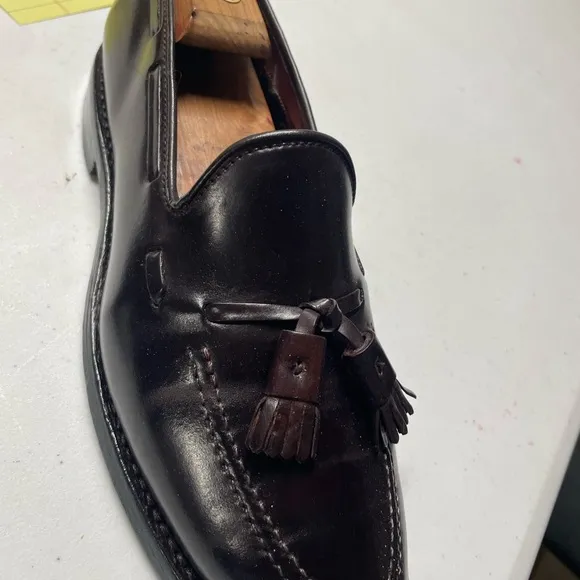 Men's Brown Tassel Loafers-Shell Cordovan