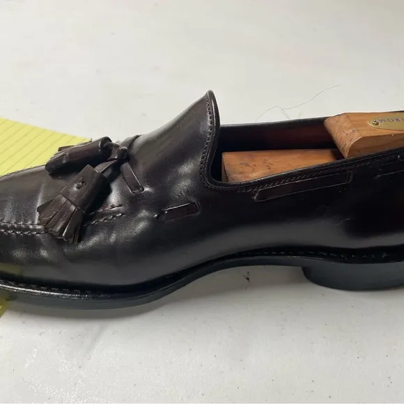 Men's Brown Tassel Loafers-Shell Cordovan