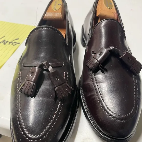 Men's Brown Tassel Loafers-Shell Cordovan