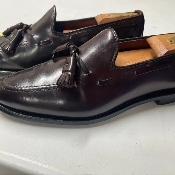 Men's Brown Tassel Loafers-Shell Cordovan