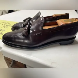 Men's Brown Tassel Loafers-Shell Cordovan