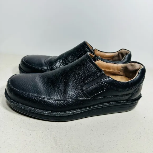 Men’s Clarks Active Air Black Pebbled Comfort Leather Slip On Loafers 8,5 Shoes