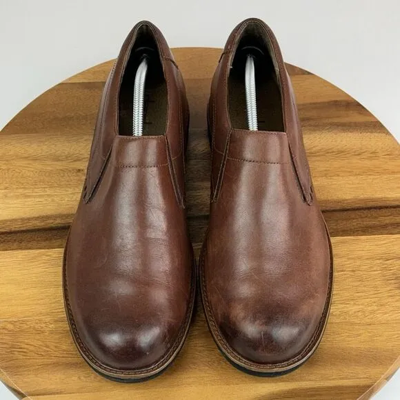 Mens Dansko Jackson Mahogany Brown Leather Slip On Comfort Loafers Shoes Size 46