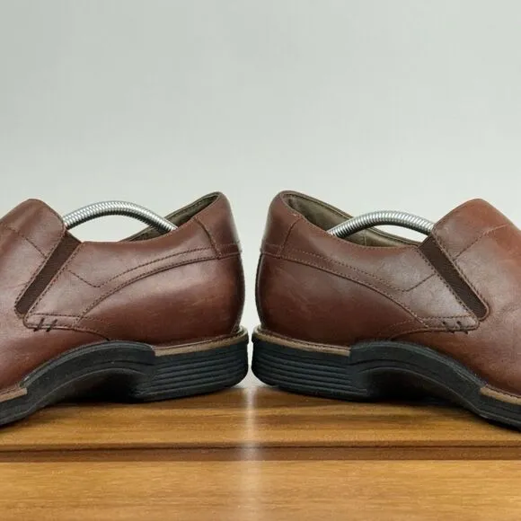 Mens Dansko Jackson Mahogany Brown Leather Slip On Comfort Loafers Shoes Size 46