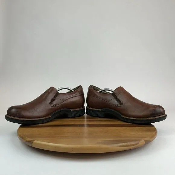 Mens Dansko Jackson Mahogany Brown Leather Slip On Comfort Loafers Shoes Size 46