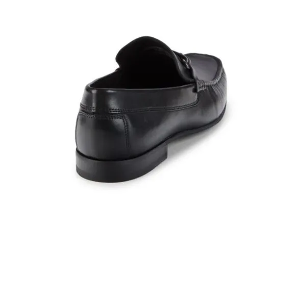 Men’s DONALD J PLINER Leather Bit Loafers in black size 12