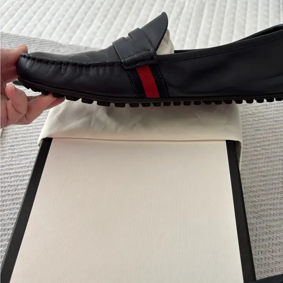 Men's Gucci Blue Leather Loafers