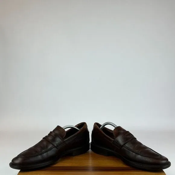 Mens‎ Johnston &amp; Murphy Brown Leather Comfort Dress Penny Loafers Shoes 11.5 M