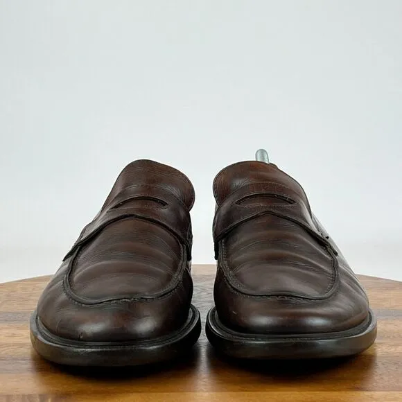 Mens‎ Johnston &amp; Murphy Brown Leather Comfort Dress Penny Loafers Shoes 11.5 M