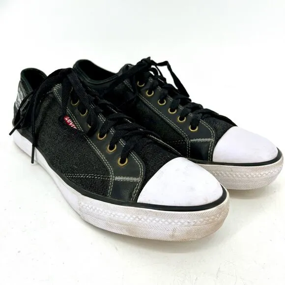 Men's Levi's Stan Buck Canvas Low Top Sneakers Navy Blue Fashion Sneakers (10)