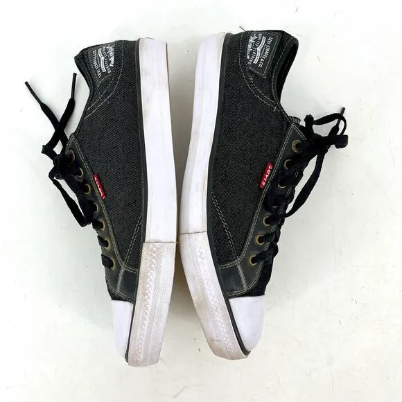 Men's Levi's Stan Buck Canvas Low Top Sneakers Navy Blue Fashion Sneakers (10)