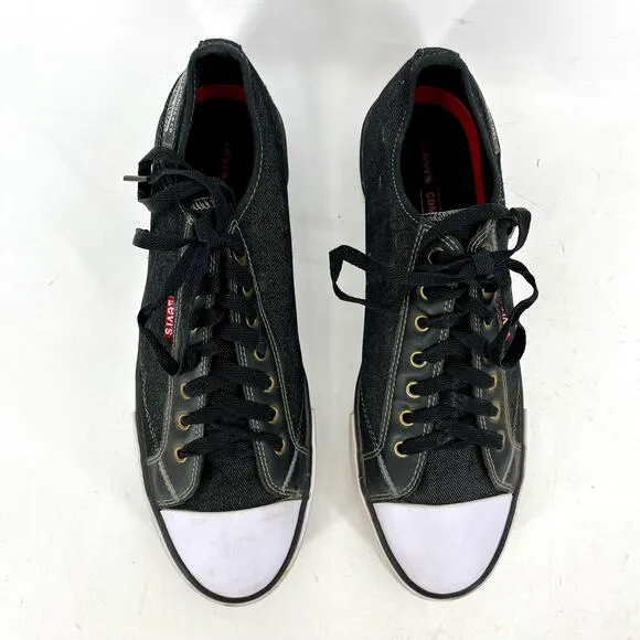 Men's Levi's Stan Buck Canvas Low Top Sneakers Navy Blue Fashion Sneakers (10)
