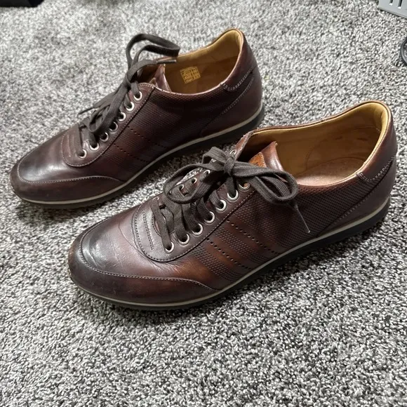 Men's MAGNANNI Fashion Sneakers Perforated‎ Brown Leather
