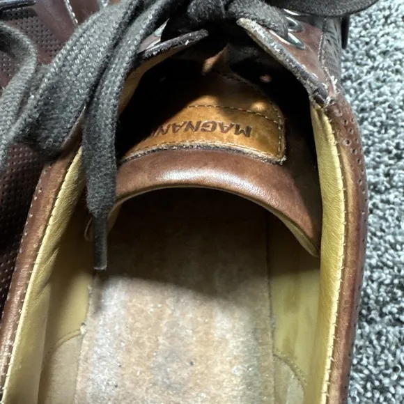 Men's MAGNANNI Fashion Sneakers Perforated‎ Brown Leather