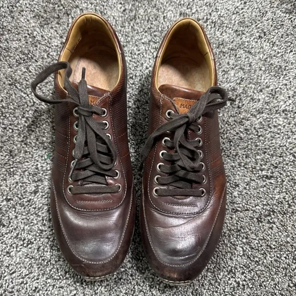 Men's MAGNANNI Fashion Sneakers Perforated‎ Brown Leather