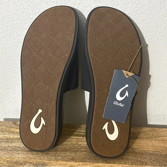 Men’s Olukai Maha 'Olu Black/Black Slide Sandals Sz 11 NEW